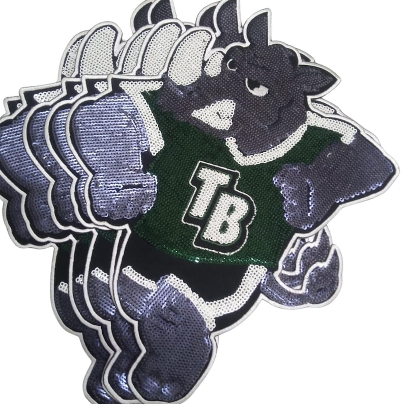Tampa Bay Bulls Sequin Iron On Patch - Embroidered Applique image 2