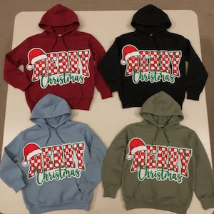 Parche navideño de chenilla personalizado / Termoadhesivo o cosido / Parches navideños / Sudaderas personalizadas