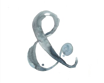 Watercolor Ampersand | Instant Digital Download | Printable Art | And Sign | Wedding Art | 8"x10", 5"x7", 9"x12" or 11"x14"