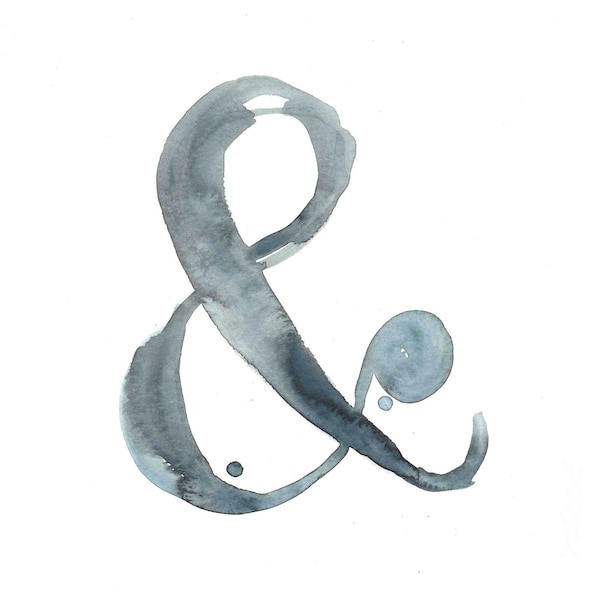 Ampersand Print - Watercolor & - Archival Print from my Original Illustration - 8"x10", 5"x7", 9"x12" or 11"x14"