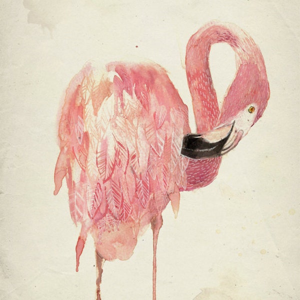 Flamingo Print -  Flamingo Art  - Pink Flamingo Print - Flamingo Giclee Print