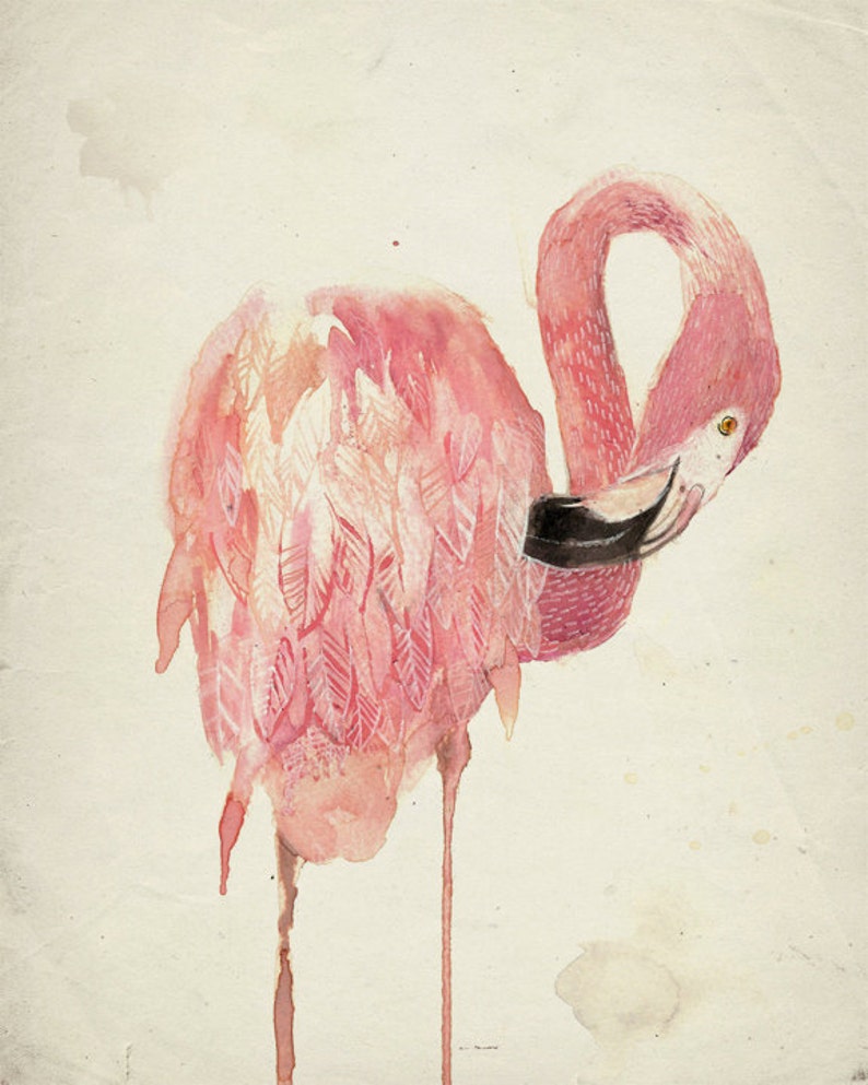 Flamingo Print Flamingo Art Pink Flamingo Print Flamingo Giclee Print image 1