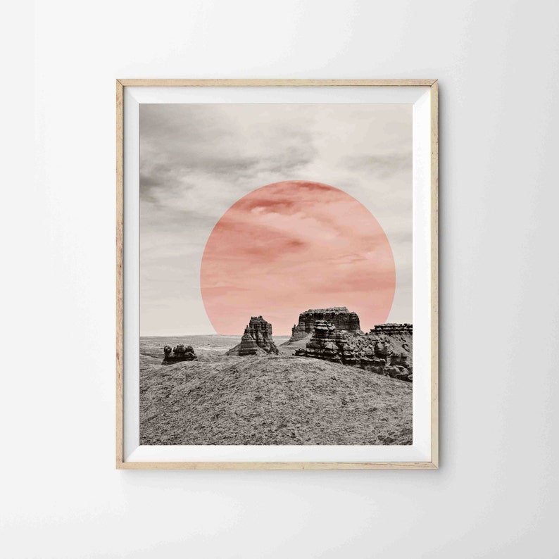 Modern Desert Print Archival Print Geometric Southwest Art 8x10, 5x7, 9x12 or 11x14 image 1