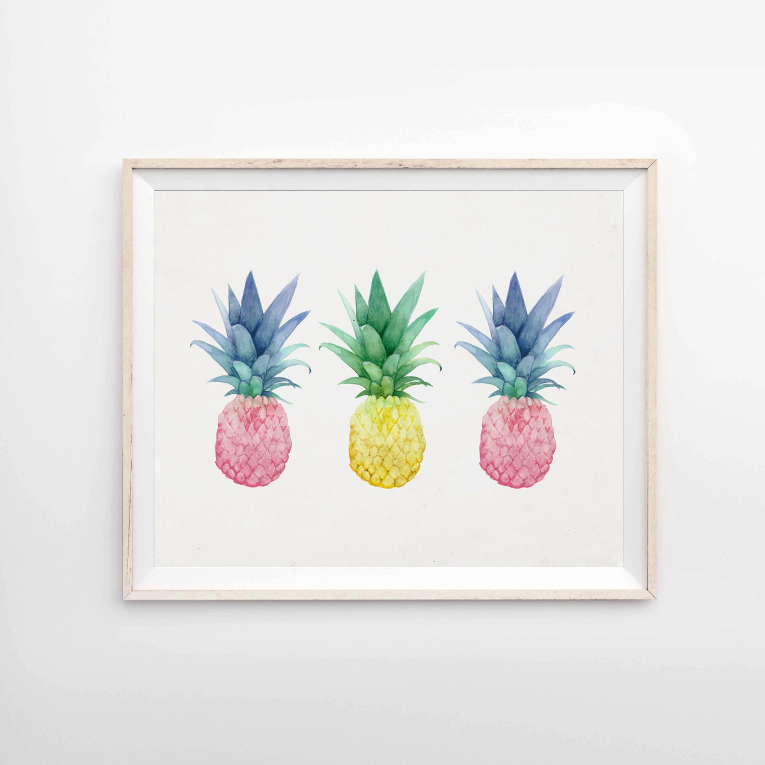 Pineapple Trio Archival Pineapple Print Pineapple Art