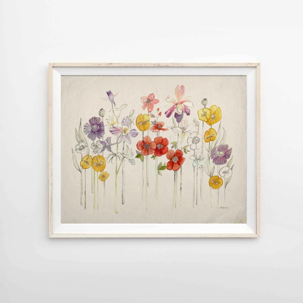 Summer Flowers Print  - Archival Paper OR Canvas