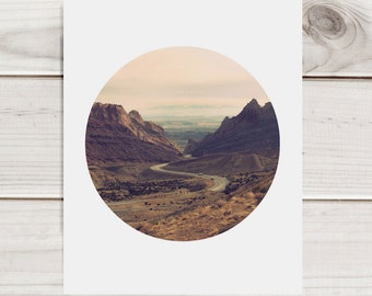 Southwest Desert Circular Format Photo-  Archival Print - Spotted Wolf Canyon, Utah