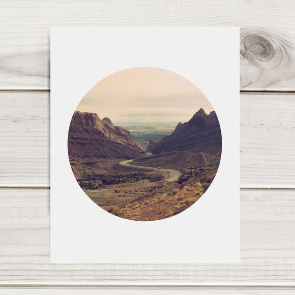 Southwest Desert Circular Format Photo-  Archival Print - Spotted Wolf Canyon, Utah