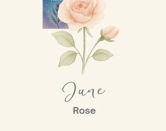 June Birth Flower Rose Print: Watercolor Botanical Art (Digital Download)