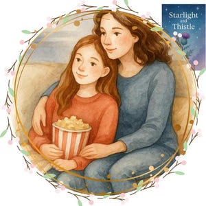 Mutter und Tochter Aquarell Printable | Muttertags Geschenk | Emotionale Mama & Kind Kunst
