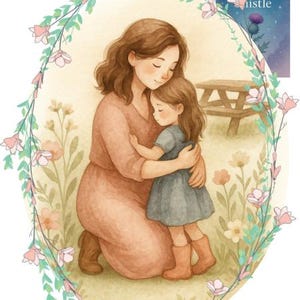 Mutter und Tochter Aquarell Printable | Muttertags Geschenk | Emotionale Mama & Kind Kunst