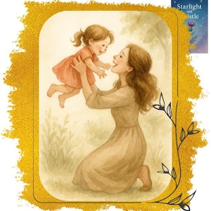 Mutter und Tochter Aquarell Printable | Muttertags Geschenk | Emotionale Mama & Kind Kunst