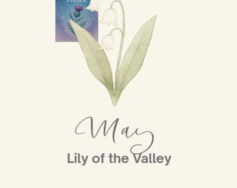 Impresión de lirio de los valles: acuarela de flor de nacimiento de mayo (descarga digital)