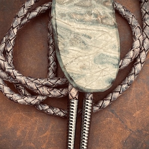 Fossil Shell Bolo, Truly Unique and Beautiful Neckwear, Handmade in USA, Genuine Leather