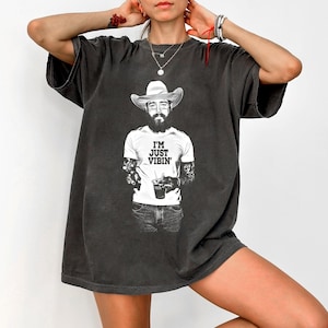 Post Malone Unisex TShirt, Country Music tshirt, Posty, Malone tee, Im just vibin, Cowboy Post Shirt, Concert Shirt, Post Shirt