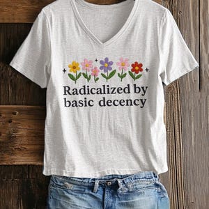 Shirt sociale rechtvaardigheid activist, cadeau voor socialist, liberaal accessoire, basis fatsoen, democratie cadeau, socialist geradicaliseerd door basis fatsoen