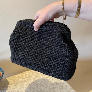 Handgemachte Frauentasche, gestrickte Glitzertasche, Geschenktasche für Liebhaber, Abendtasche, besondere Tagestasche, Geschenktasche für Mutter, Handtasche, schwarze Tasche