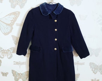 Vintage Adorable 1950s Peacoat Dark Navy Blue Sailor Jacket