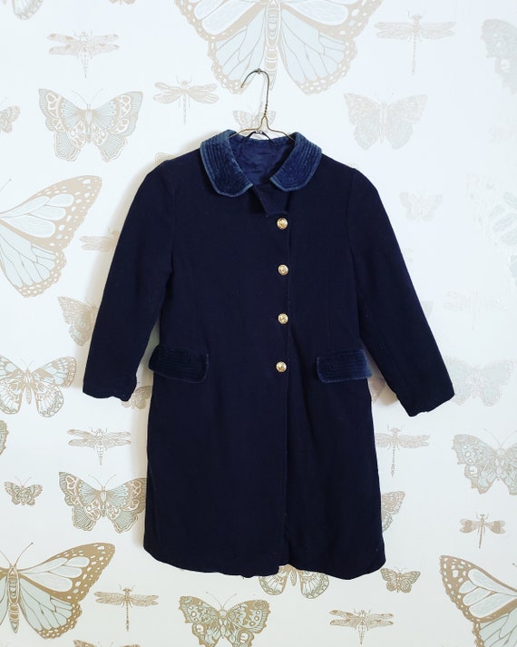 Vintage Adorable 1950s Peacoat Dark Navy Blue Sail