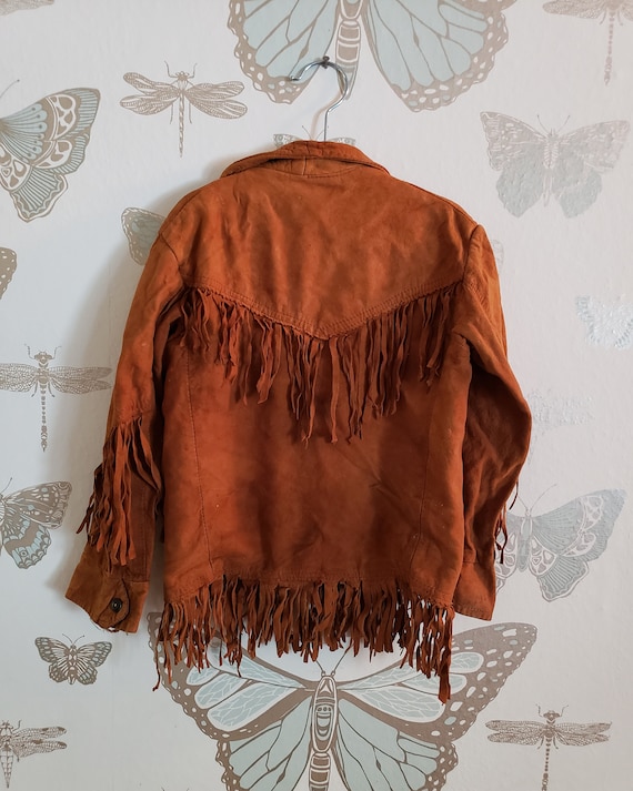 Vintage Adorable HAO Brown Suede Fringe Western K… - image 5