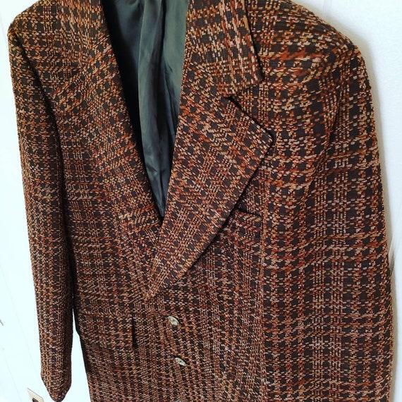 Vintage 1970s Brown Orange Jacket Blazer - image 7