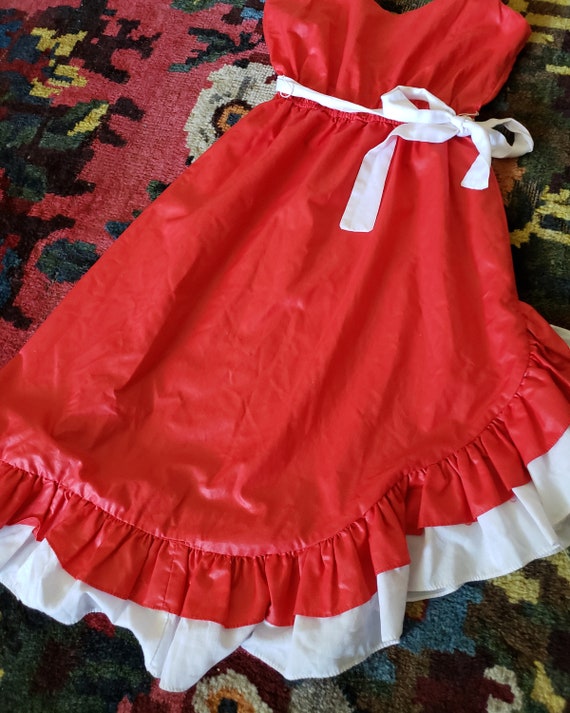 Vintage Red and White 1970s 1960s Salsa Dress - image 2