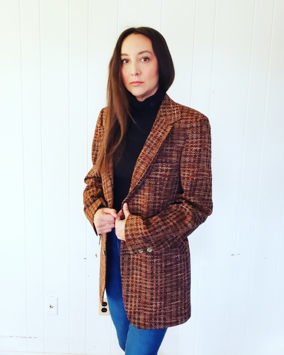 Vintage 1970s Brown Orange Jacket Blazer - image 2