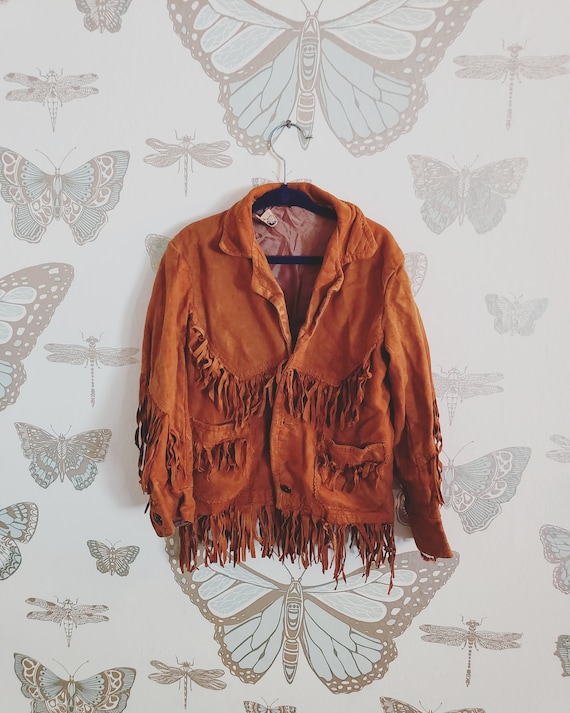 Vintage Adorable HAO Brown Suede Fringe Western Ki