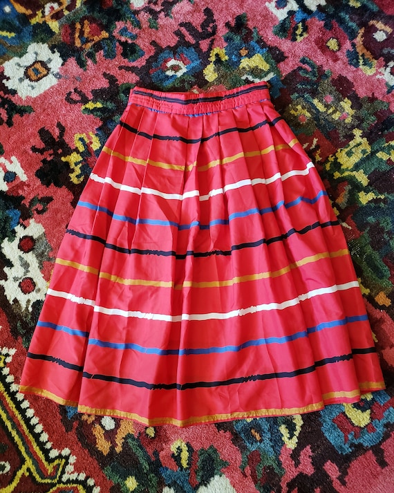 1980s 1990s High Waisted Bright Red Primary Colors