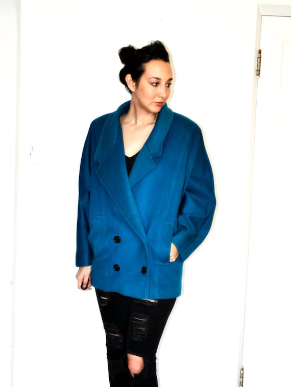 A W E S O M E 80s Oversized Designer Bright Teal a