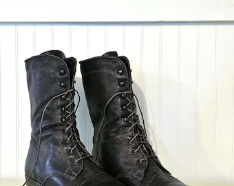 Amazing Vintage 1980s 1990s SANTANA Bohemian Hippie Leather Brown Lace up Boots