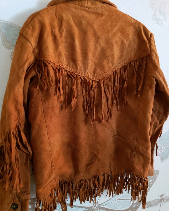 Vintage Adorable HAO Brown Suede Fringe Western K… - image 4