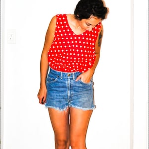 V I N T A G E Big Smith Retro High Waisted BOHO Cut Off Jean Shorts