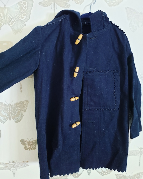 Vintage Adorable 1950s Dark Navy Blue Jacket Coat - image 5