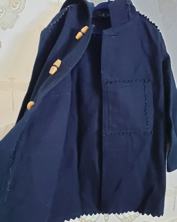 Vintage Adorable 1950s Dark Navy Blue Jacket Coat - image 3