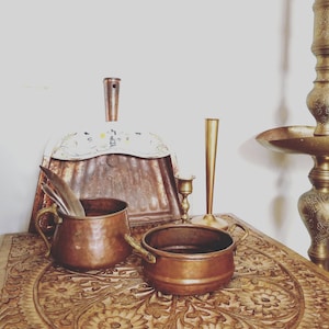 Beautiful Brass and Solid Copper Dish Bowl Dishes Kitchen Home Decor