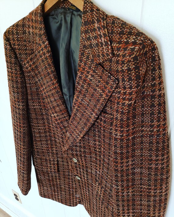 Vintage 1970s Brown Orange Jacket Blazer - image 5