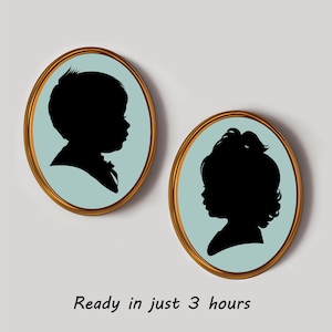 Custom Silhouette Portrait Parent Birthday Gift Family Portraits Gallery Wall Decor Family Silhouette SVG  Wall Hanging Silhouette  Custom
