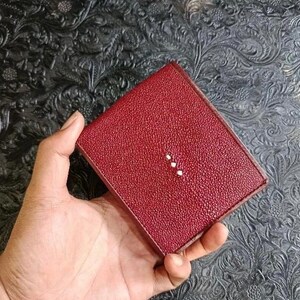 Cartera Stingray, cartera plegable, cartera para hombre, cartera de lujo, cartera única, cartera roja