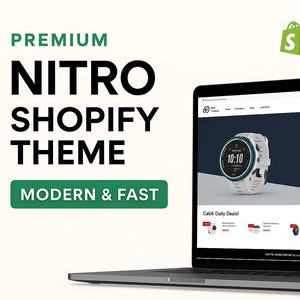 Nitro Premium Shopify Theme Instant Download Digital File Modern Fast Ecommerce Store Design Template