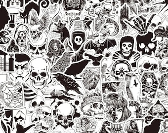 Gothic Sticker Pack 100 Stück | Dunkle ästhetische Graffiti-Aufkleber | Wasserdichte Laptop Wasserflasche Skateboard Aufkleber | Punk Gothic Sticker Set