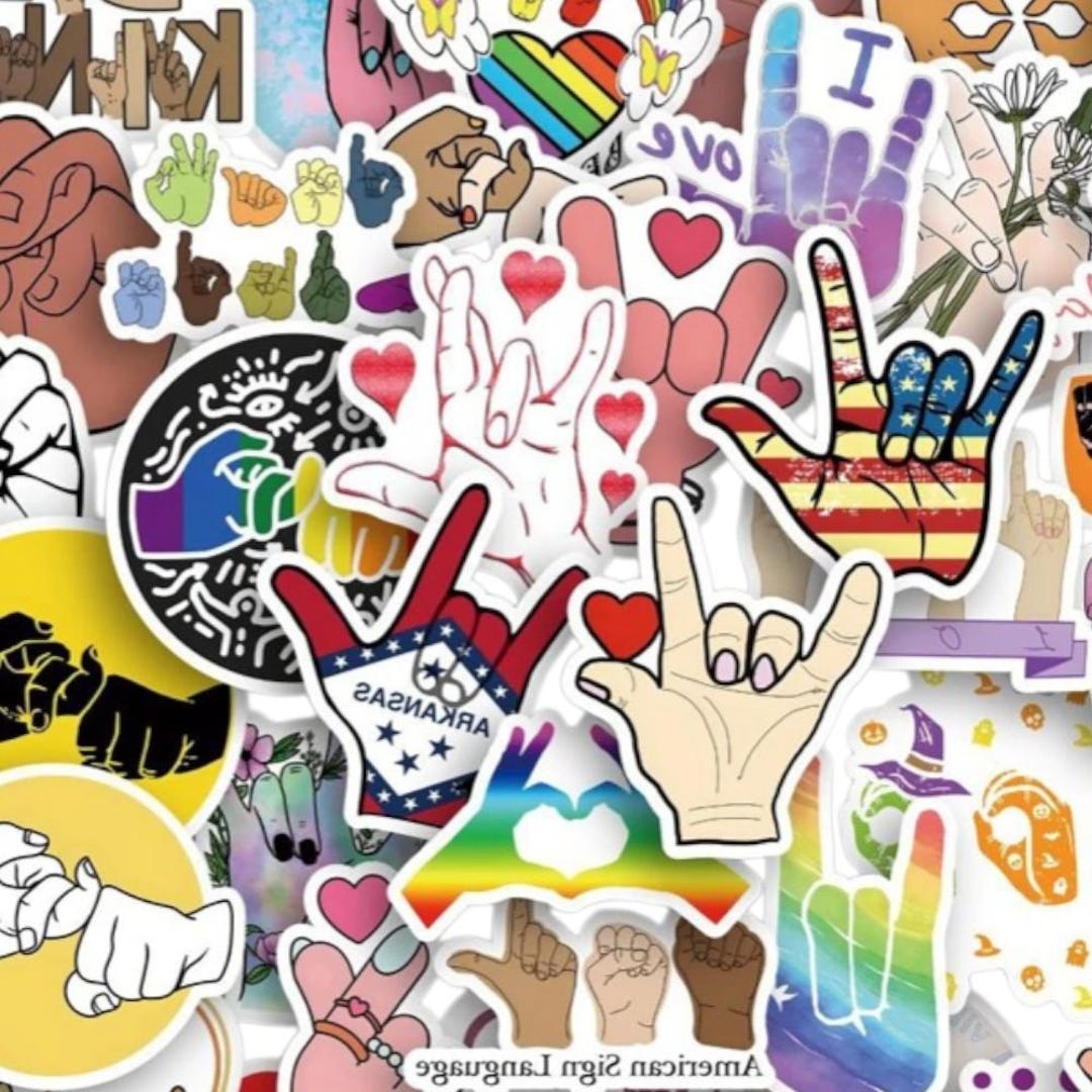 American Sign Language ASL Stickers Pack | Sign Language Hand Decals ...