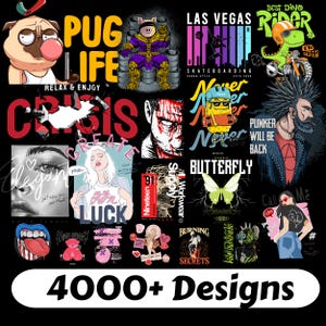 4000+ Street wear T-Shirt Design Bündel | PNG Grafiken für POD | Gothic, Anime, Retro, Sport, Zitate + Wiederverkaufsrechte