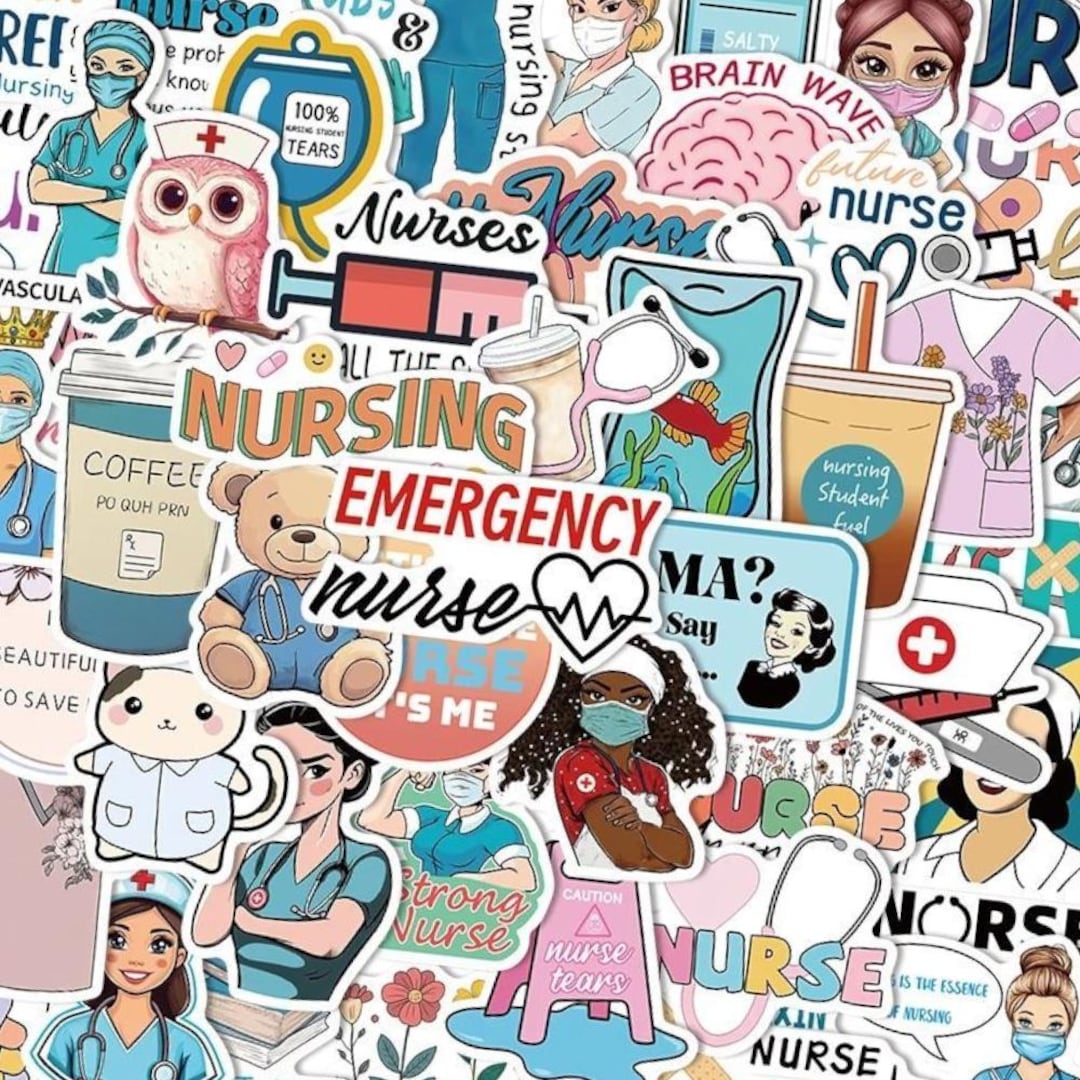 50PCS Cartoon Nurse Stickers -waterproof White Angel Decals for Laptop ...