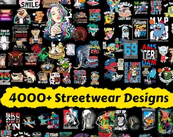 4000+ Street wear T-Shirt Design Bundle | Commercial Use License -| Gothic, Anime, Retro, Sports, Quotes + Resell Rights