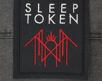 Naszywka haftowana „Sleep Token”: metalowe logo, do naszycia, surowe brzegi