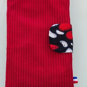 Cartera grande de terciopelo rojo y cera