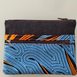 Porte monnaie bleu en jean - cadeau prix mini pour femme - taille S