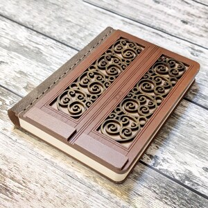Diario con porta serba marrone, taccuino dei sogni, album da disegno in legno con copertina rigida, regalo Cottagecore, diario senza righe, base per scrapbooking, vecchia porta