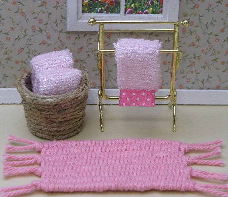 Miniature Bath Towel / Dollhouse Bathroom Towel / Dollhouse Etsy