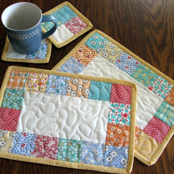 Mug Rugs, Table Quilts, Coasters, Candle Mats, Lunch Mats, Placemats, Table Toppers  --  4 PIECES